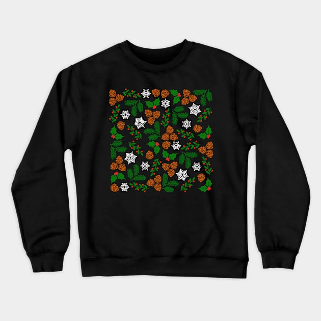 Pine Tree Branch and pine cone winter Decorative Pattern design gift Crewneck Sweatshirt by CuTeGirL21